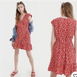 ✨ J.CREW Mercantile Red Floral Wrap Dress | Size 4 ✨